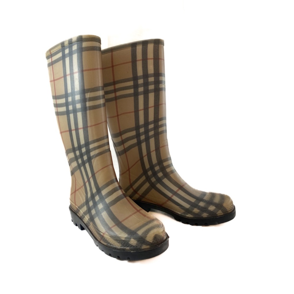 Burberry Rubber Plaid Rainboots - Picture 2 of 6
